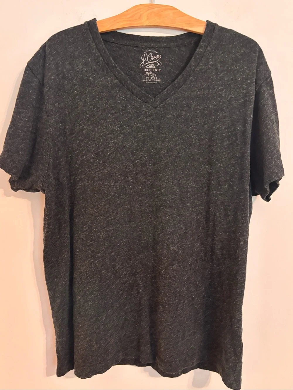 J. Crew 100% Cotton Field Knit Heather black Tshirt